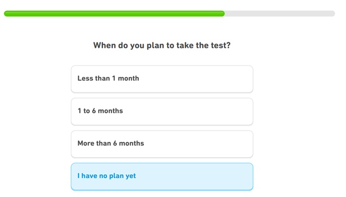 زمان شرکت در دولینگو