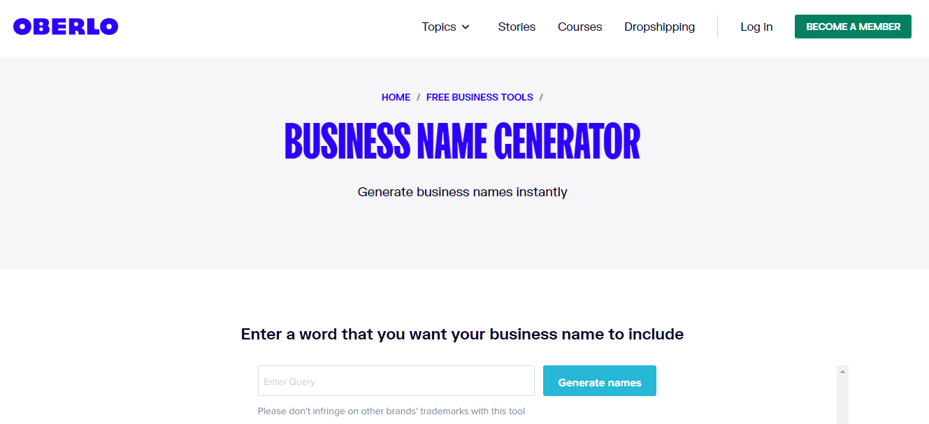 https://www.oberlo.co.uk/tools/business-name-generator