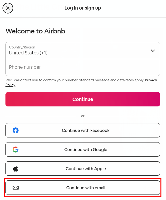 ثبت نام در سایت airbnb.com