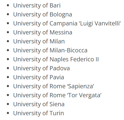 دانشگاه های ایتالیا