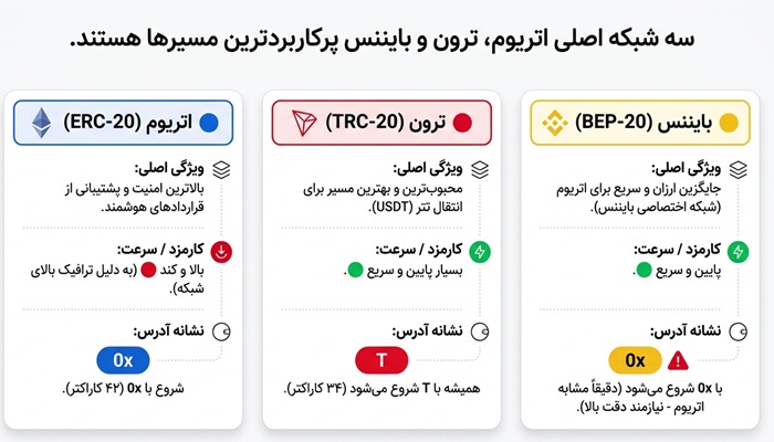 شبکه های محبوب ارز دیجیتال